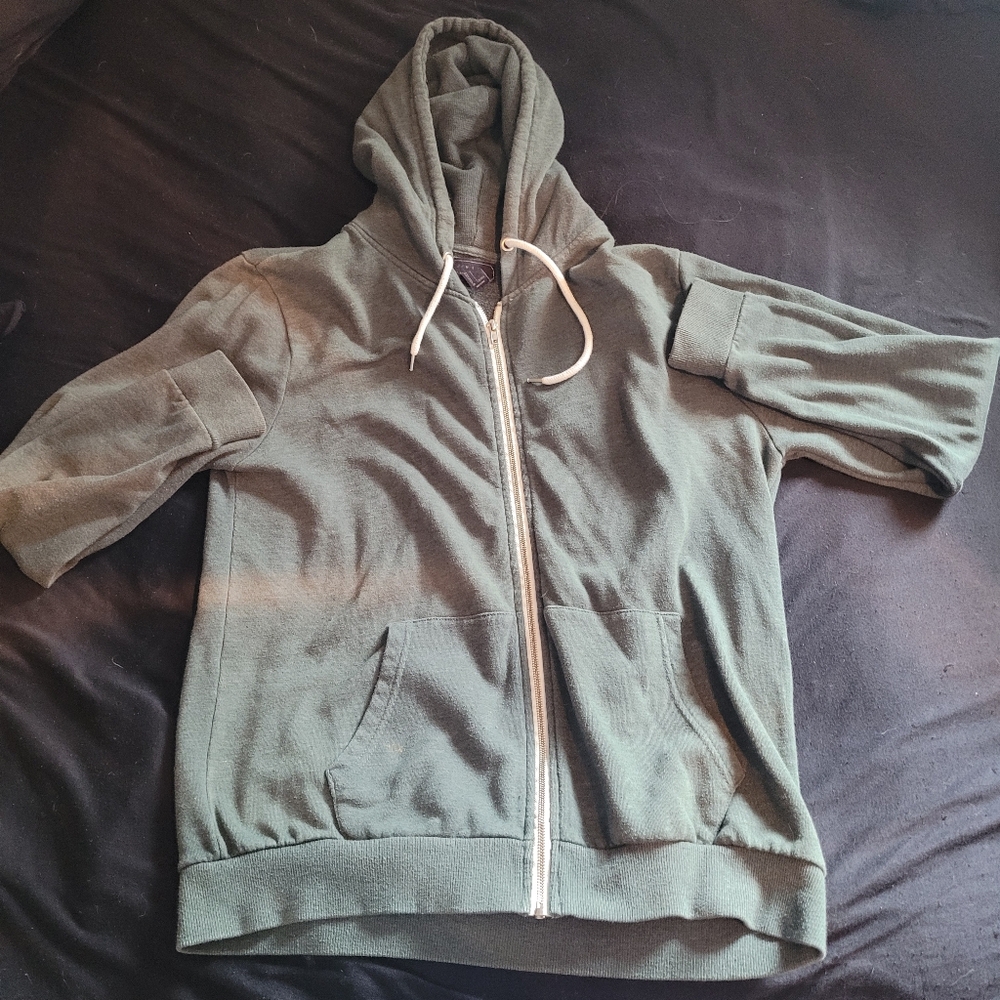 Green zip up hoodie size L